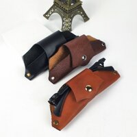 [Da thật] Túi đựng kính mắt da bò thật GC102LEA (Đen/Nâu/Nâu sẫm) (Tặng kèm khăn lau kính) - 100% da thật, BH  3 năm