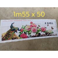 (Đã thêu xong chư khung) Tranh thêu tay chữ thập Công phu thê viên mãn dài 1m55 x 50 tranh thêu hết