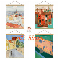 Da Tou-30*40cm/40*50cm-tranh số hóa-Sản Phẩm Mới Treo Cuộn Kỹ Thuật Số Tranh Sơn Dầu Bắc Âu Thị Trấn Nhỏ Niche Nghệ Thuật Nhỏ Tươi Gỗ Chắc Chắn Treo Cuộn Tranh Phòng Khách Trang Trí Phòng Ngủ Tranh Sơn Dầu Canvas Tranh-tranh tô màu cho bé---tranh số hoa