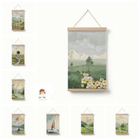 Da Tou-30*40cm/40*50cm-tranh tô màu theo số có khung -Sản phẩm mới Cuộn treo có khung Chữa bệnh đơn giản Màu xanh lá cây Aoyama Tranh sơn dầu cuộn--tô màu theo số--tranh tô màu cho bé--tranh số hóa--tranh tô màu theo số--tranh số hoá-