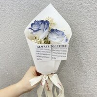 Đá vỡ bó hoa hồng xanh thành phẩm Hoa Xà phòng nhân tạo phong cách Instagram tươi mát đầy sao hoa khô bất tử hoa thật