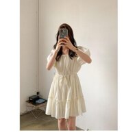 Dabon Dress - Đầm babydoll vải xô rút eo