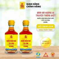 [Đặc Biệt] Hộp 2 chai Nước mắm Cá Cơm 60 ĐỘ ĐẠM, 584 Nha Trang, Chai thủy tinh 200ml, Date luôn mới