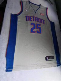 Đặc Biệt Offernba Bóng Rổ Áo Detroit Pistons #25 Hoa Hồng