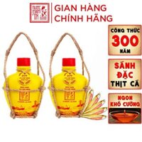 Đặc Sản Phan Thiết - Combo 02 Bình Gốm 60 Đạm Nước Mắm Tĩn Cá Cơm Vàng Ruột Đỏ Độ Đạm 60N 250Ml Rin Nguyên Chất Không Chất Bảo Quản
