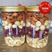 [Đặc sản Tây Nguyên] 500gr mix 4 loại hạt - không bí (macca, hạnh nhân, điều, óc chó đỏ)