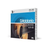 D'Addario 3 Pack Acoustic Guitar Strings