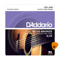 DAddario EJ13 - Bộ Dây Đàn Acoustic Guitar Cỡ 11 .011-.052 - Chính Hãng 8020 Bronze Strings - Kèm Móng Gảy DreamMaker