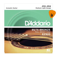 DAddario EZ920 - Bộ Dây Đàn Guitar Acoustic Cỡ 12 .012-.054 Phân Phối Chính Hãng 8515 Bronze Strings Ghi-ta - Kèm Móng Gảy DreamMaker