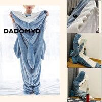 Dadomyd Chăn đeo được Áo Hoodie hoạt hình Túi ngủ cá mập