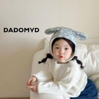 DADOMYD Mũ bảo vệ tai DADOMYD, Mũ bông tai mùa đông cho bé, Mũ bông tai chống gió đáng yêu dày in hoa Lei Feng Hat Trẻ sơ sinh Tập đi