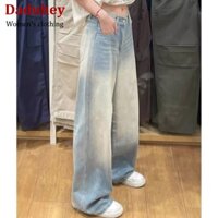DaDuHey💕 New American Style Ins High Street Hip Hop Jeans Niche High Waist Loose Wide Leg Pants plus Size Trousers
