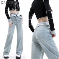 DaDuHey✨ New Korean Style Women's Straight Pants 2023 New Summer Loose Sliding Mopping Wide-Leg Casual Jeans
