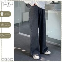 Dài 108cm - Quần jean nữ ống rộng xám chuột basic - 5202