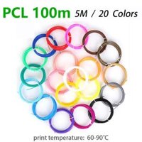 Dải 1,75mm cho bút 3D 2030 màu sắc rực rỡ ABS PLA PCL Không có mùi an toàn nhựa in 3D PEN PEN MÀU SẮC PCL20 Collors