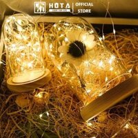 DÀI 3M, TẶNG PIN Dây Đèn Led Trang Trí Đom Đóm Dùng PIN Fairylight, Ánh Sáng Vàng - Ánh Sáng Vàng - 1 Dây