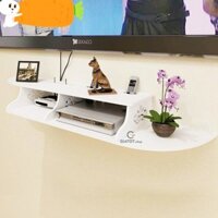 (Dài 80cm, rộng 18cm) Kệ Đầu Thu DVD Small, kệ đầu thu kỹ thuật số, treo tivi box,kệ wifi treo tường 2 tầng