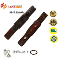 Đai đá nhiệt nóng Hàn Quốc Fanocare đá tròn đen bóng giảm mỡ bụng, đau lưng đau cột sống FN03R (Tặng 1 vòng tay đá)