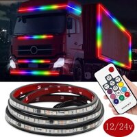 Dải đèn LED xe tải 12v 24V Đèn xung quanh DRL Cảnh báo phanh Đèn lái xe Năng động Streamer1M / 1.2M / 1.5M / 1.8M / 2M / 2.4M Dải Đèn khí quyển đầy màu sắc DIY