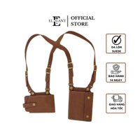 Đai đeo lưng thời trang ELEGANT SUSPENDER đựng ví tiền và điện thoại - MÀU NÂU - Da SUEDE