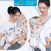 Đai điệu địu vải em bé ngồi 4 tư thế đa năng đỡ cổ cho trẻ sơ sinh ngồi xe máy.