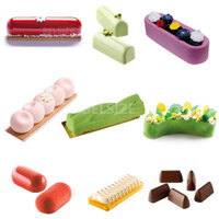 Dài Dính Dải Khuôn Bánh Silicon Parstry Khuôn Làm Bánh Mousse DIY Chocolate Brownie Món Tráng Miệng Dụng Cụ Nướng Bánh