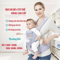 ✽Đai Địu em bé cao cấp chống gù thoáng khí 4 tư thế