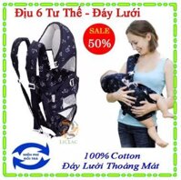 Đai Địu Em Bé - Đai Địu Em Bé Đa Năng 6 Tư Thế Cao Cấp - Đai Em Bé Chất Liệu 100% Cotton Mềm Mại Thoáng Khí Cho Bé - Hàng Việt Nam Chất Lượng Cao [bonus]