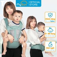 Đai địu vải lưới có bệ ngồi 4 tư thế cho trẻ sơ sinh, em bé 1 2 3 … 36 tháng tuổi đi xe máy.
