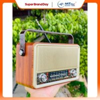 Đài FM Bluetooth MD 510BT - Loa bluetooth kết hợp đài radio - Phong cách cổ điển vintage - Vỏ gỗ sang trọng