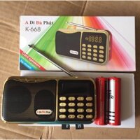 Đài FM mã k668 chạy 2 thẻ 2 pin usb