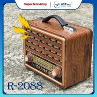 Đài FM R-2088 thiết kế vân gỗ hiện đại âm thanh hay to rõ hỗ trợ Bluetooh thẻ nhớ. Hỗ trợ Bluetooth nghe nhạc
