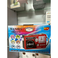 ĐÀI FM X-BASS WAXIBA HỖ TRỢ THẺ NHỚ, USB, ĐỒNG HỒ CỔNG SẠC 6V