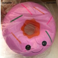 [ĐẠI KHỔNG LỒ] Squishy Bánh Kem Donus Donut Tròn Màu Hồng xúc cảm Đại to lớn Chính Hãng