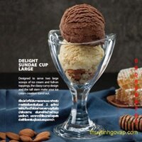 [Đại lý ocean] Bộ 6 Cốc Ly Đựng Kem Thủy tinh có chân Delight One Scoop Cup Ocean 165ml-223ml