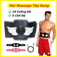 Đai massage tập cơ bụng xung điện EMS 6 chế độ 18 cường độ, máy mát xa bụng làm sẵn chắc thông minh-SHAPING