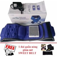 Đai mát xa giảm mỡ bụng X5 tích hợp pin (Xanh đen) + Tặng 1 đai quấn nóng giảm mỡ bụng SWEET BELT