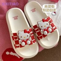 Dải Mỏng Sanrio Đồng Thương Hiệu Chống Trơn Trượt Nhà Trong Nhà Nữ Mùa Hè Chính Hãng Được Ủy Quyền Dễ Thương Hello Kitty Dép