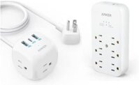 Dải nguồn Anker 20W USB C, Dải nguồn 321 với 3 ổ cắm và Bộ mở rộng ổ cắm USB C & Bộ sạc tường USB, 6 ổ cắm và 2 cổng USB - Sản phẩm phụ kiện điện tử của Anker.