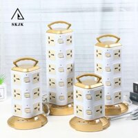 Dải nguồn SKJK Ổ cắm điện, phích cắm xoay dây nối dài 2m Ổ cắm đa năng, Bộ sạc bộ chuyển đổi tường Đa năng Vương quốc Anh EU US Cổng Usb mở rộng Ổ cắm Usb đa chức năng