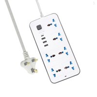 Dải nguồn với 6 ổ cắm AC & 3 cổng USB 1 loại C 6FT Dây nối dài Bảo vệ chống sét cho văn phòng tại nhà Nút nguồn ký túc xá an toàn khi sử dụng