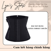 Đai nịt bụng giảm mỡ định hình eo latex Corset Chuẩn 25 xương màu đen tặng kèm áo lót 100k hạ size miễn phí 2 lần.