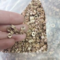 Đai ốc đồng đúc khuôn xuyên lỗ, bộ phận nhúng nhựa, đai ốc đồng M2M3M4M5M6M8M10, đai ốc đồng có khía hai đường