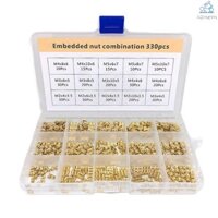 Đai ốc đồng đúc trong hộp Kết hợp Đồng thau có dây đai lắp đai ốc tròn kết hợp đai ốc 3 4 5 New627 Kích thước - Lý tưởng - Lý tưởng và trong Mip Round Colo Box 330 chiếc