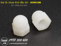 Đai ốc nhựa đầu bít, tán đầu chụp, đai ốc chỏm cầu, tán cầu M10 - DOM10B
