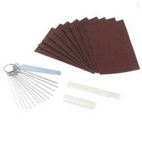 Đai ốc và yên ngựa Acoustic 6 dây Đai ốc xương có rãnh sẵn với bộ tập tin đai ốc 320 / 240 Giấy nhám để sửa chữa thay thế các bộ phận đàn Guitar cổ điển / điện