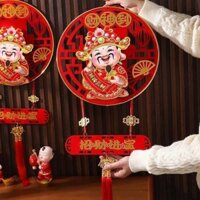 Dải Ông Thần Tài Lắc Đầu Gọi Tài Lộc Đồ Trang Trí Tết Thần Tài Treo Cửa May Mắn Tết Decor Nhà Cửa 2024