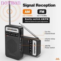 Đài phát thanh bỏ túi NORMAN AM FM, Bộ thu loa Transistor Radio, Jack cắm tai nghe đa chức năng Không dây Mini Di động Đài phát thanh ngoài trời