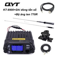 Đài phát thanh di động QYT KT 8900D Khoảng cách trạm cơ sở 25km+770R 96cm Antenna+Dây mở rộng 5M RG58+Antenna với khung gắn màu đen