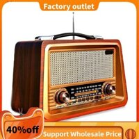 Đài Phát Thanh Di Động Retro Không Dây Loa Bluetooth Stereo AM / FM Radio Thu USB TF AUX MP3 Phong Cách Cổ Điển